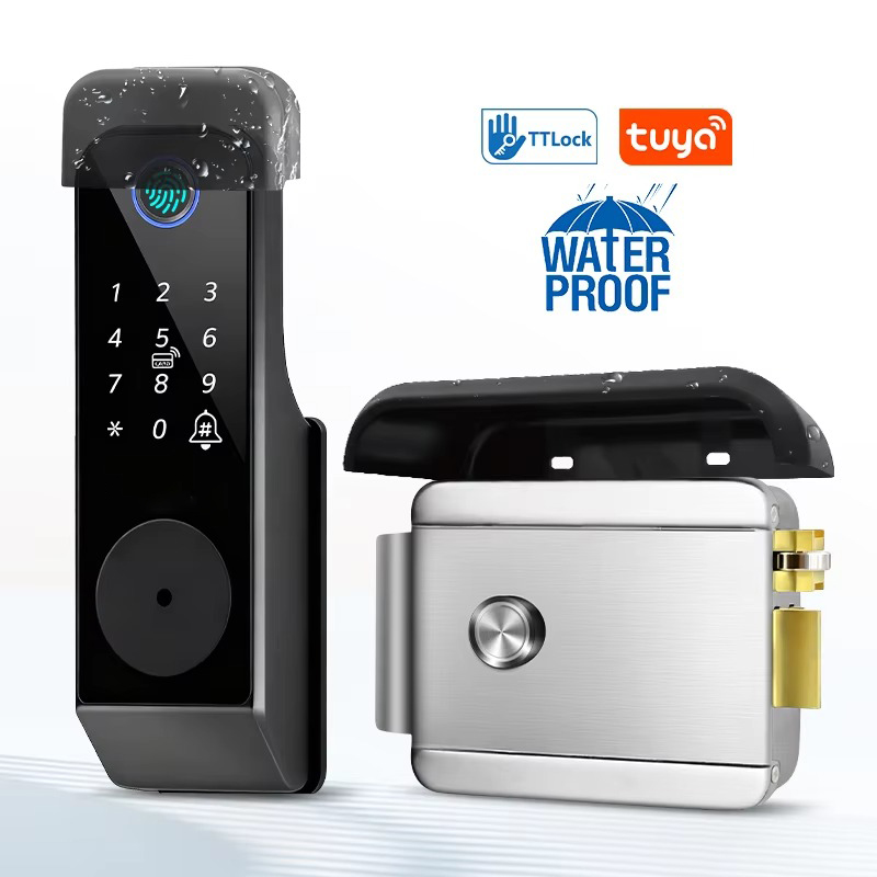 Glass Door Hinge - Waterdicht vingerafdrukslot Tuya Wifi afstandsbediening Bluetooth