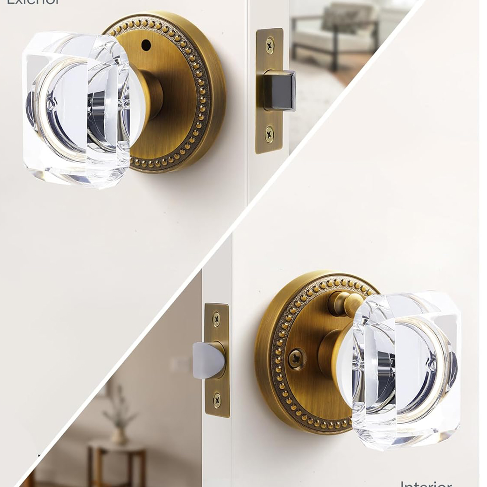 Glass Door Hinge - Deurklink van geborsteld kristal, privé slaapkamer